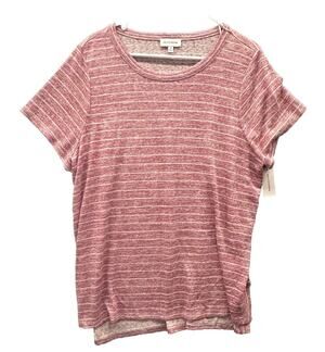 Molly & Isadora Top Womens 2XL Soft Pink Stripe Valentines Day NWT Tunic Tee
